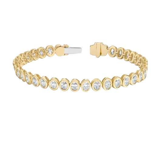 Oval Lab Diamond Victoria Bezel Tennis Bracelet