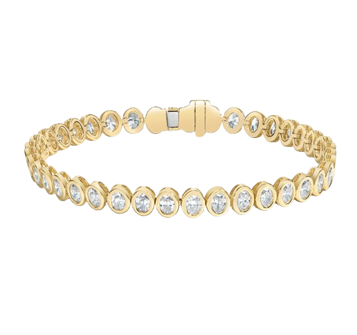 Oval Lab Diamond Victoria Bezel Tennis Bracelet