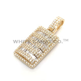 3.00 CT. Diamond baguette tag pendant in gold