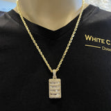 3.00 CT. Diamond baguette tag pendant in gold